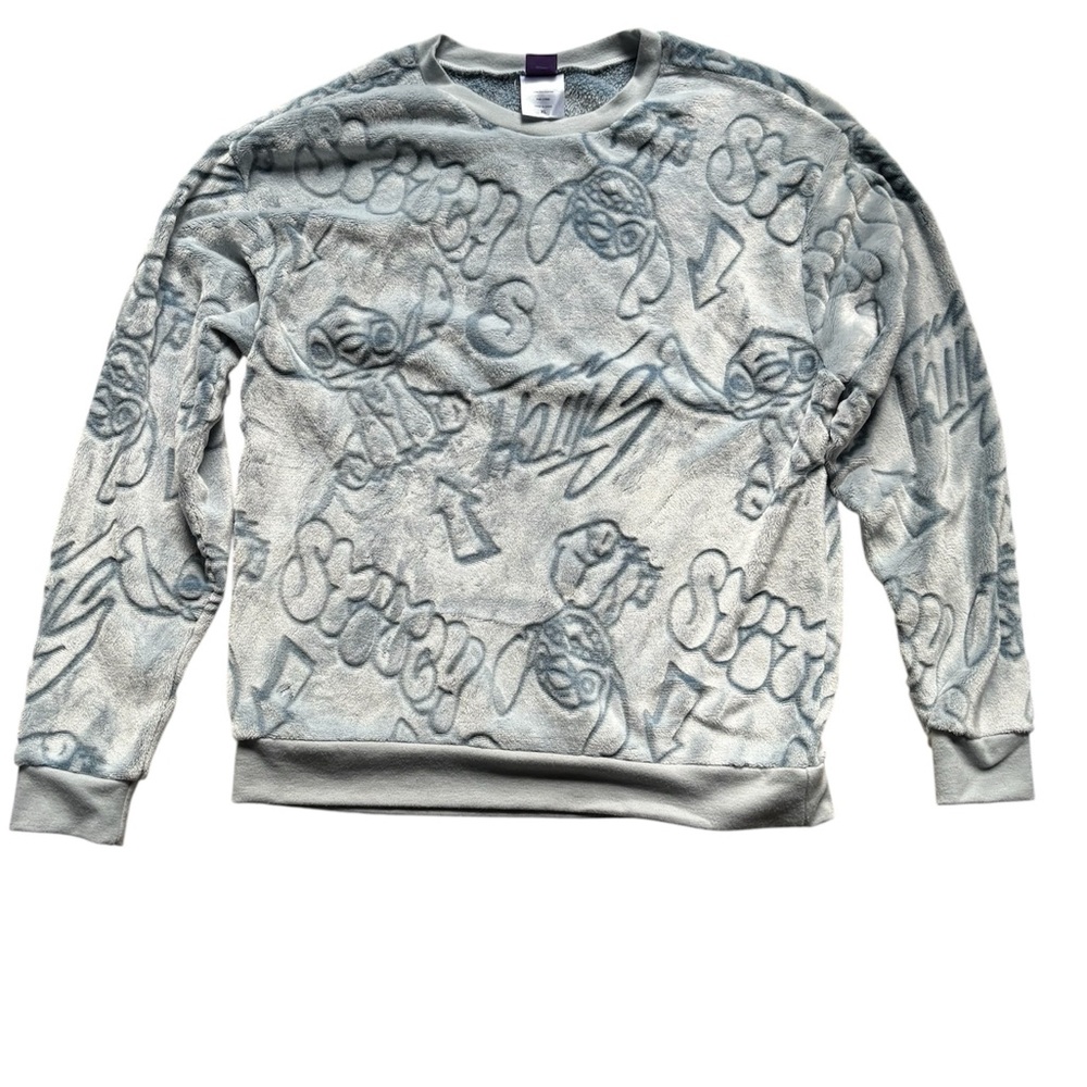 Disney Stitch Fuzzy Crewneck Sweater